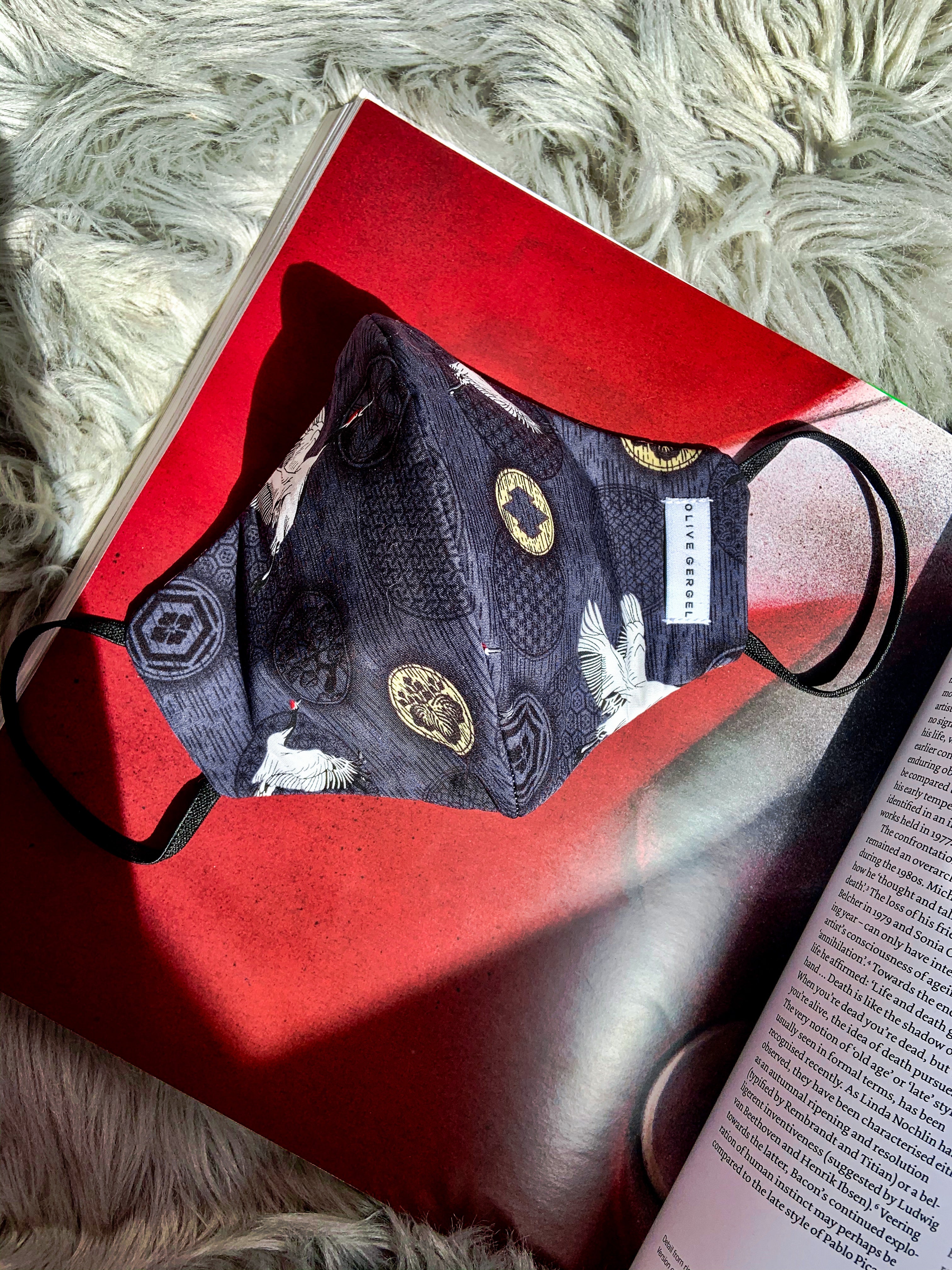 100% cotton face mask with a beautiful oriental print