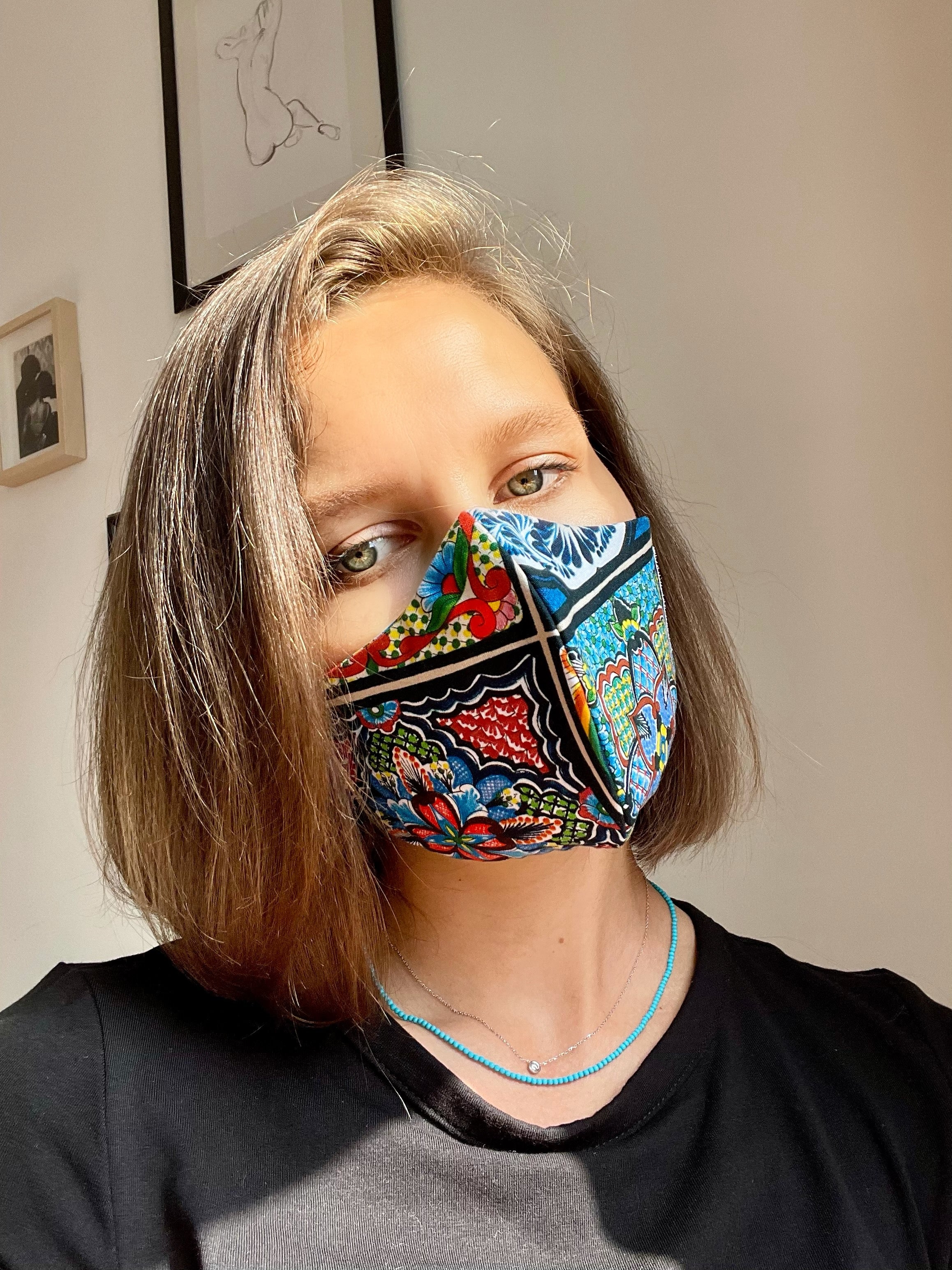 Aegean Mosaic Cotton Mask