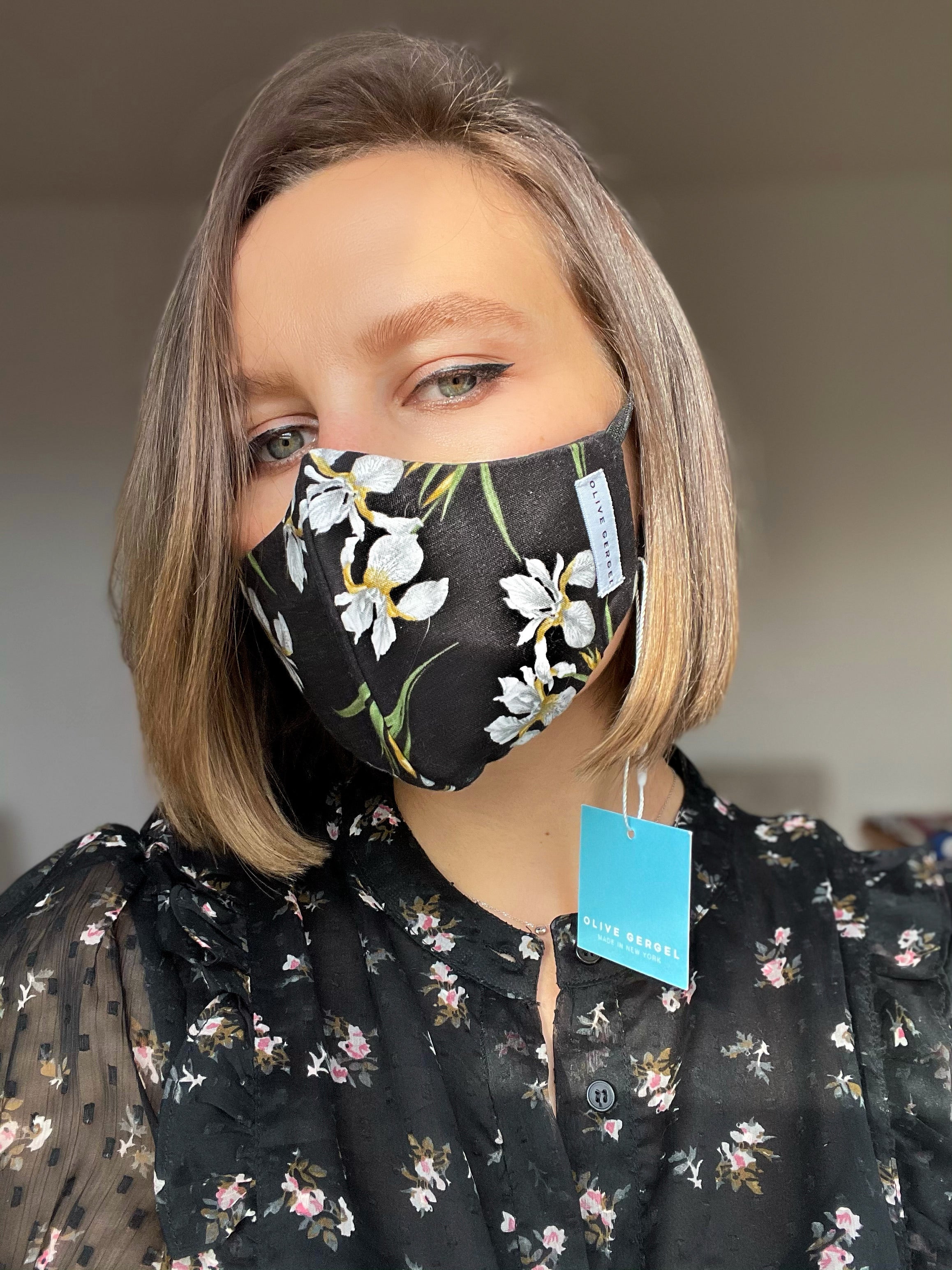Midnight Iris Cotton Mask