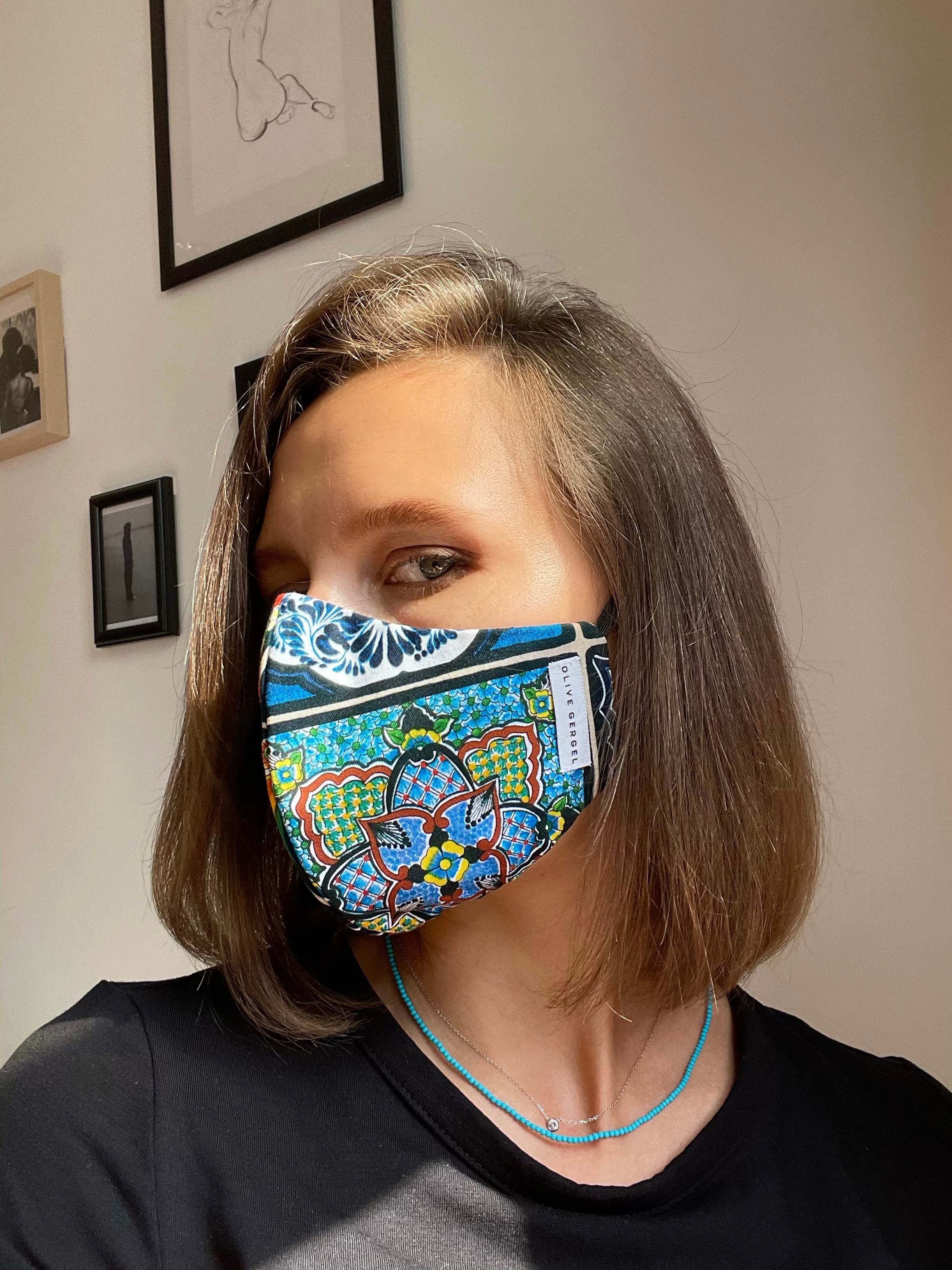 Aegean Mosaic Cotton Mask