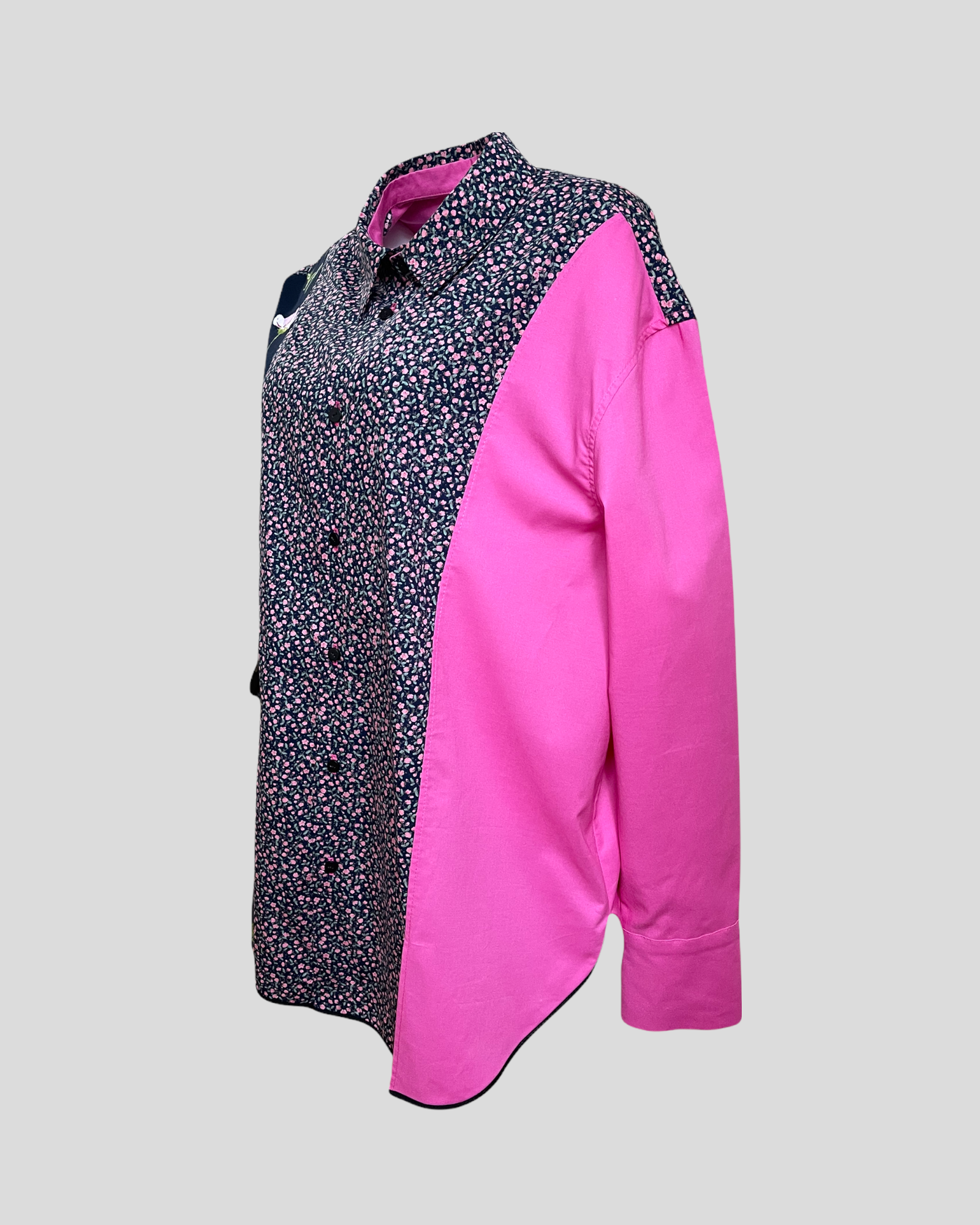 Floral Mélangé en Rose Cotton Shirt