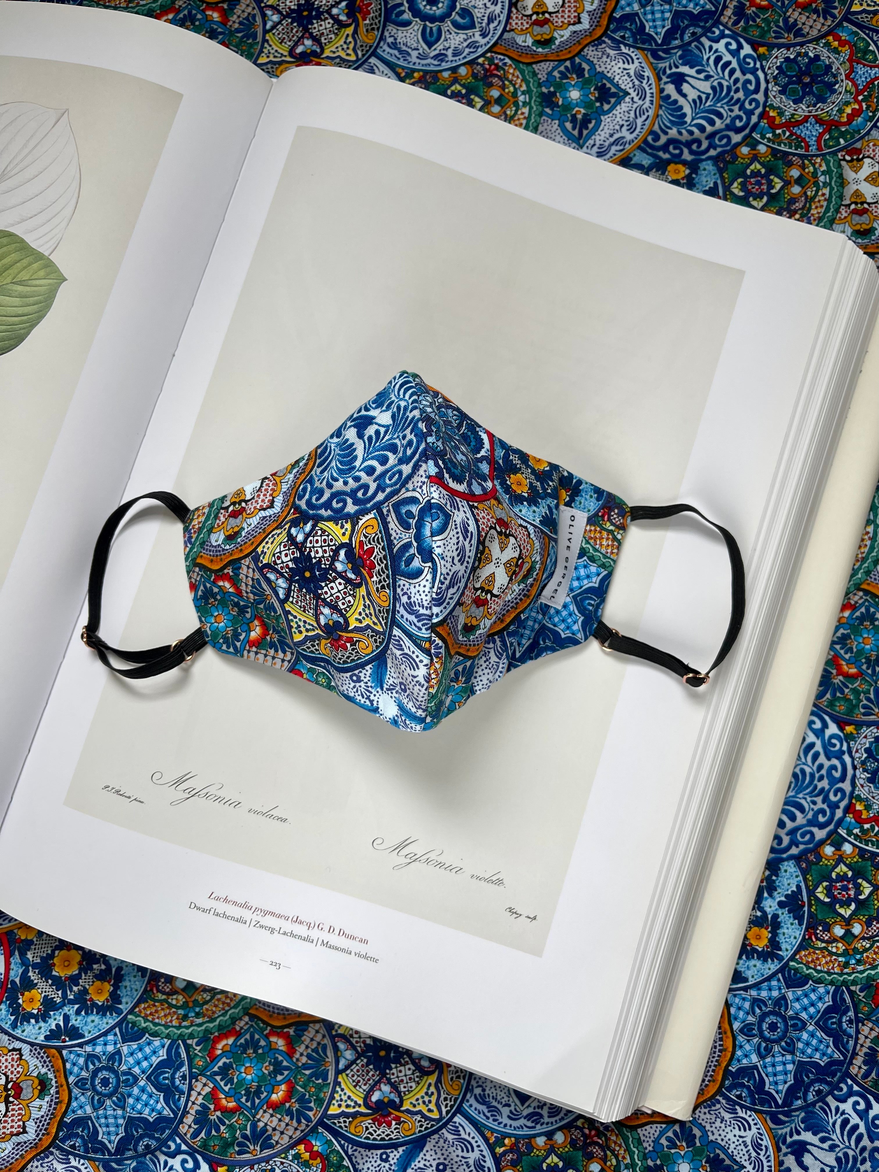 Mykonos Blue Cotton Mask
