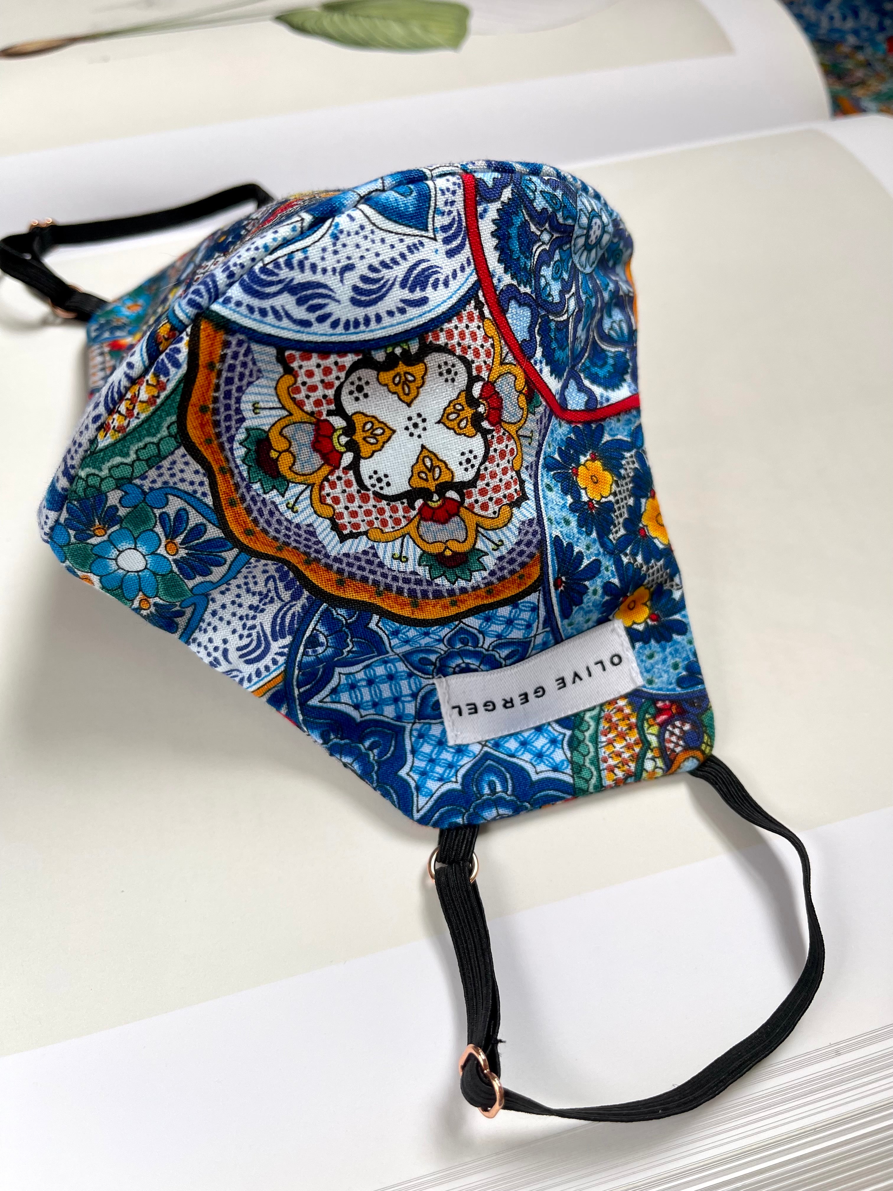 Mykonos Blue Cotton Mask