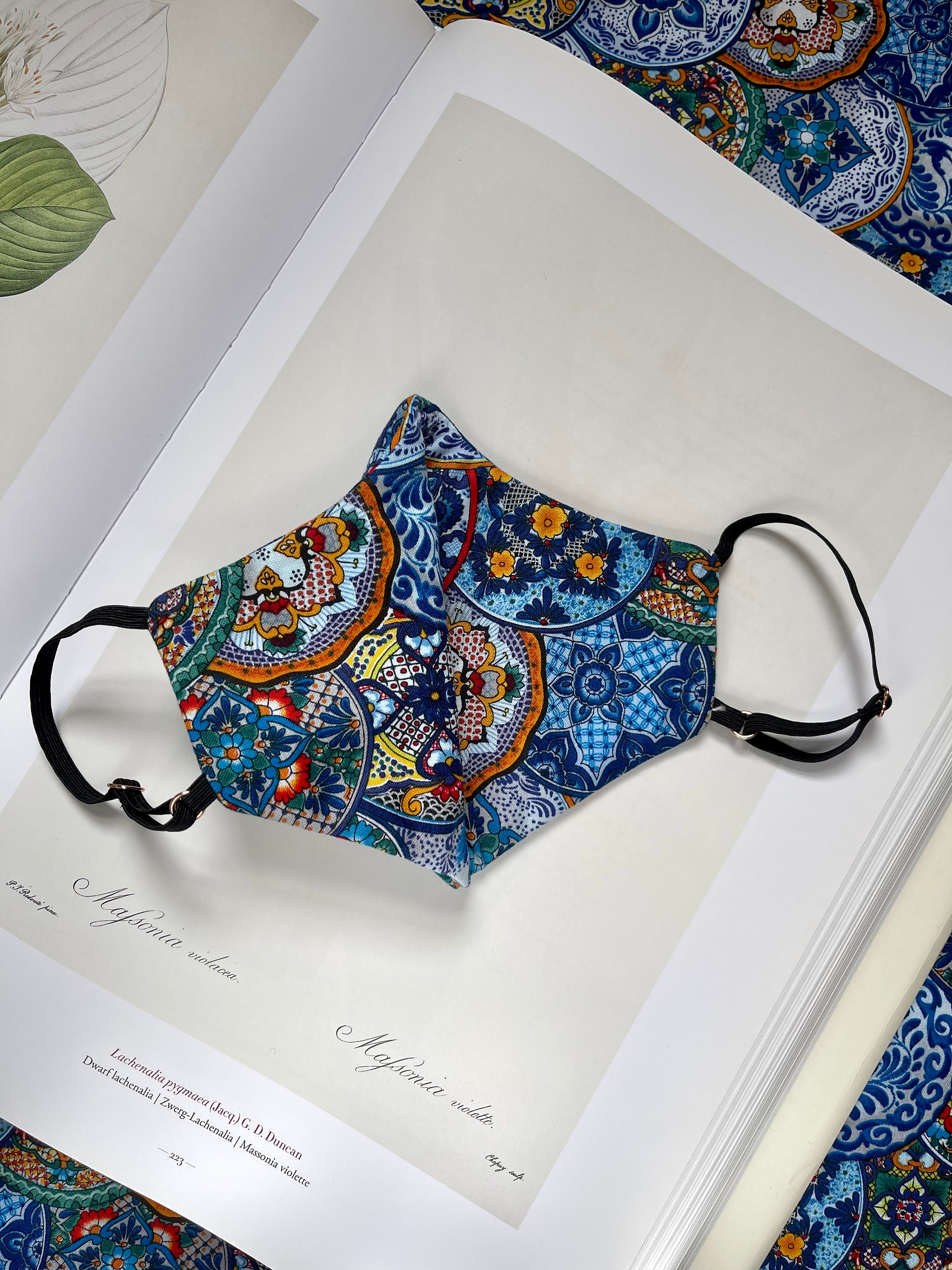 Mykonos Blue Cotton Mask