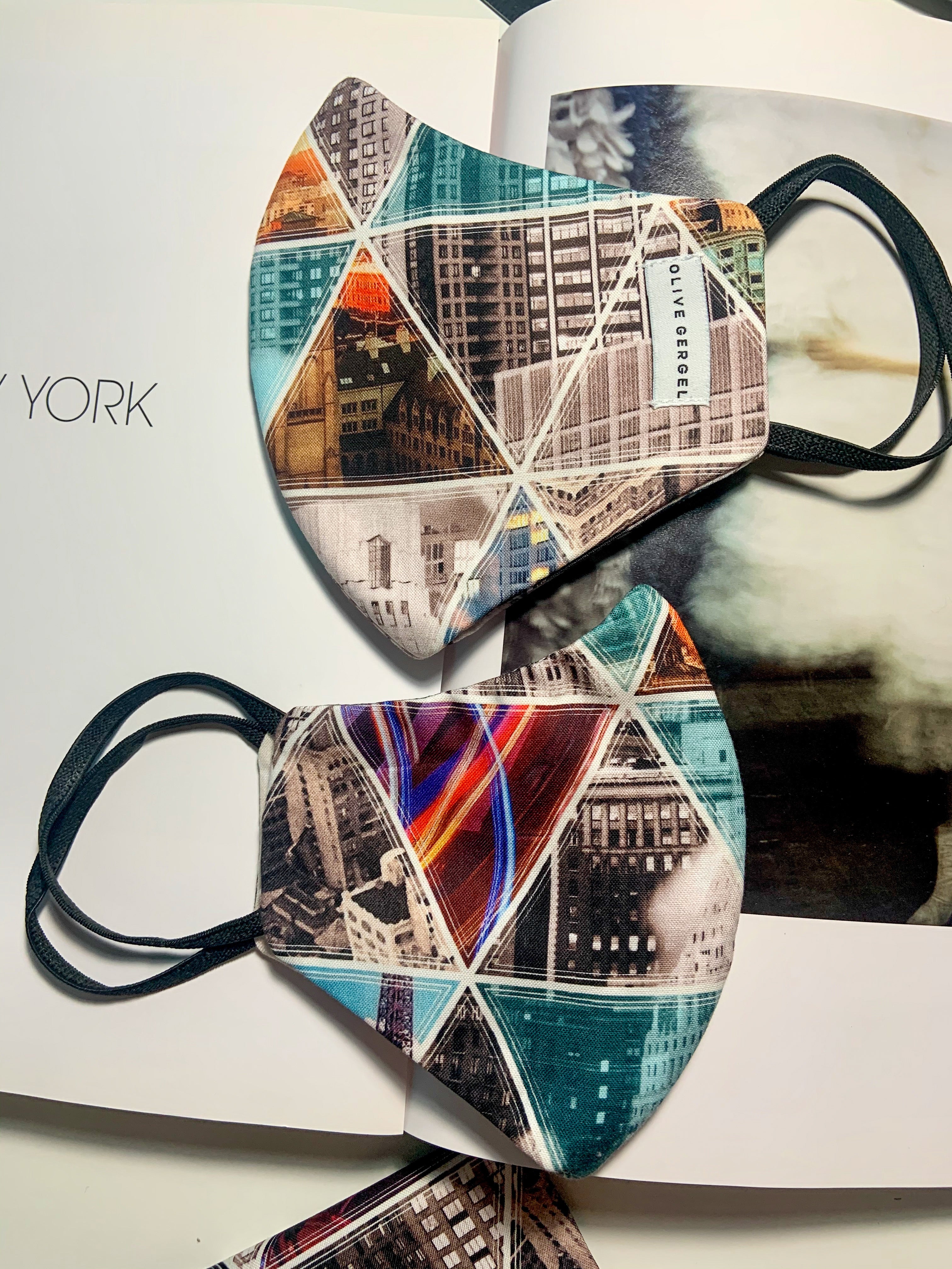 100% cotton face mask with urban print