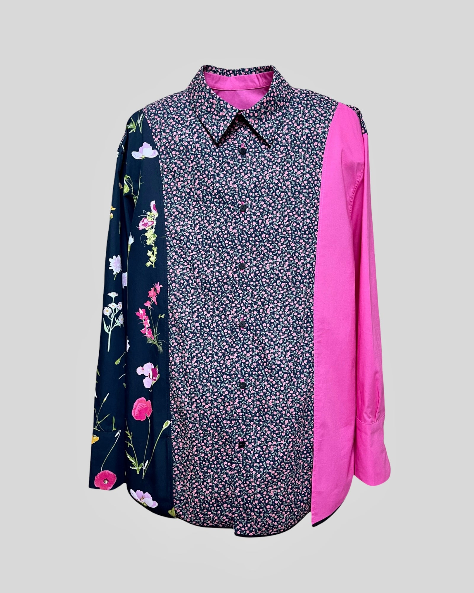 Floral Mélangé en Rose Cotton Shirt