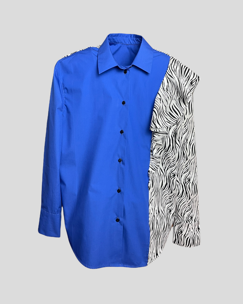 Zebra Cotton Oversized Shirt