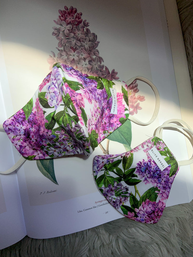 100% Cotton face mask beautiful lilacs